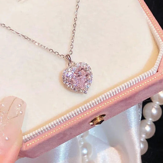 My Whole Heart Necklace- pink