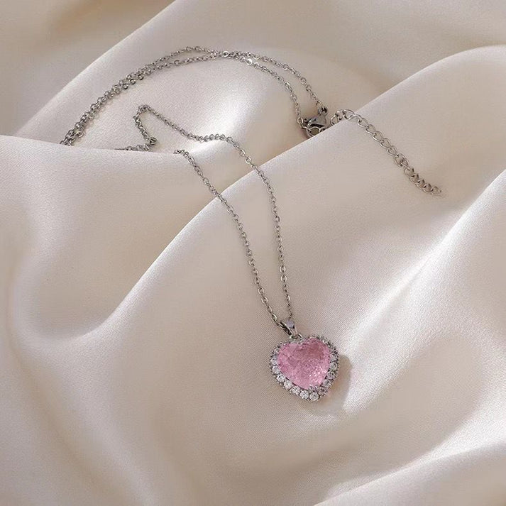 My Whole Heart Necklace- pink