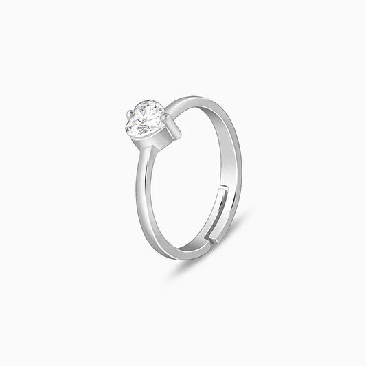 Silver Zircon Love Island Ring