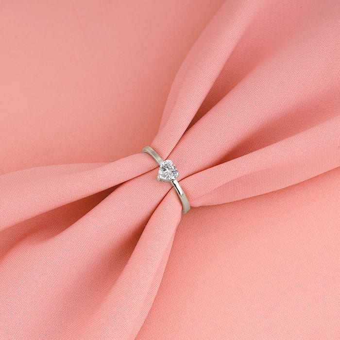 Silver Zircon Love Island Ring