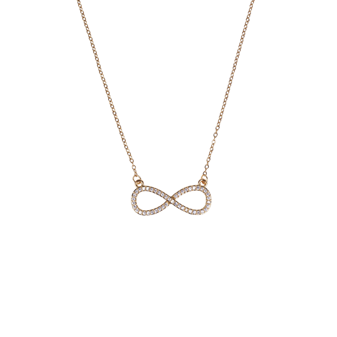Infinity Love Golden Crystal Necklace